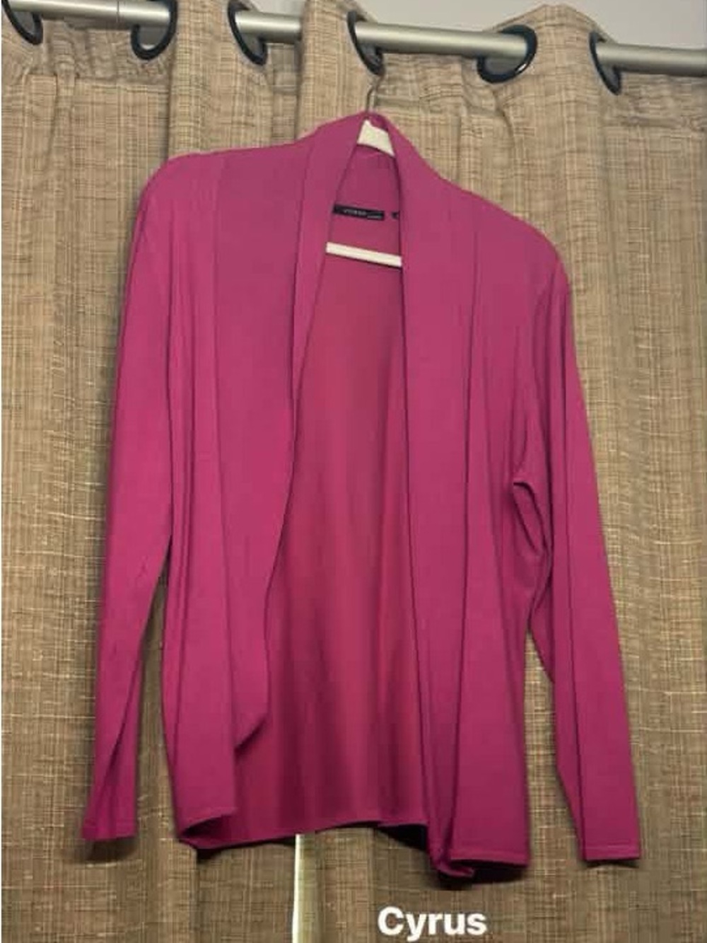 Cyrus Draped Open-Front Cardigan in Fuchsia